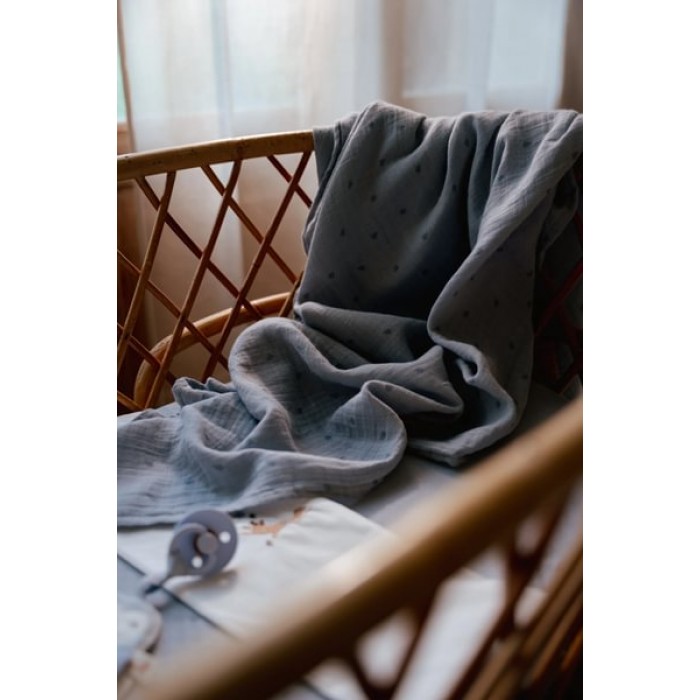 Muselina din bumbac organic - 120 x 120 cm - Pure Denim Blue - Little Dutch Muselina din bumbac organic - 120 x 120 cm - Pure Denim Blue - Little Dutch