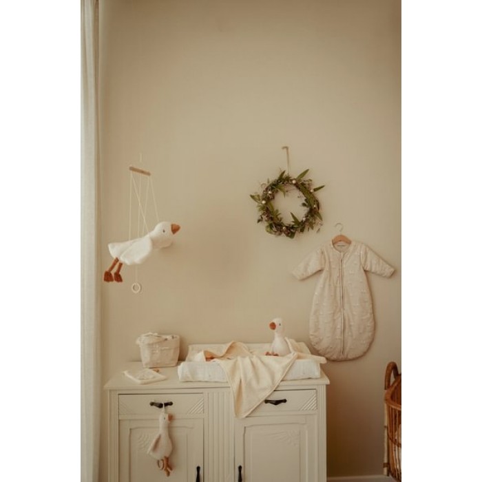 Set cadou cu prosop cu gluga si manusa de baie din bumbac organic pentru bebelusi - Little Goose - Little Dutch