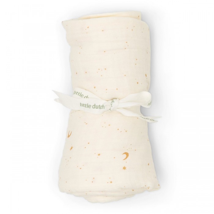 Set cadou din bumbac organic pentru bebelusi - Moon and Stars - Little Dutch