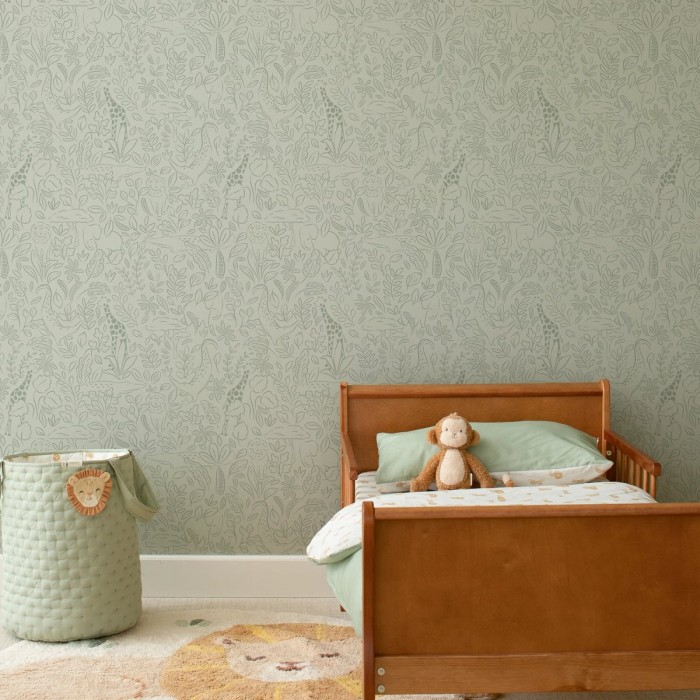 Tapet - Green - Safari Dreams Sage - 52 x 10m - Little Dutch
