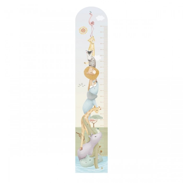 Autocolante pentru perete cu diagrama de crestere - Safari Friends - Little Dutch
