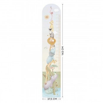 Autocolante pentru perete cu diagrama de crestere - Safari Friends - Little Dutch