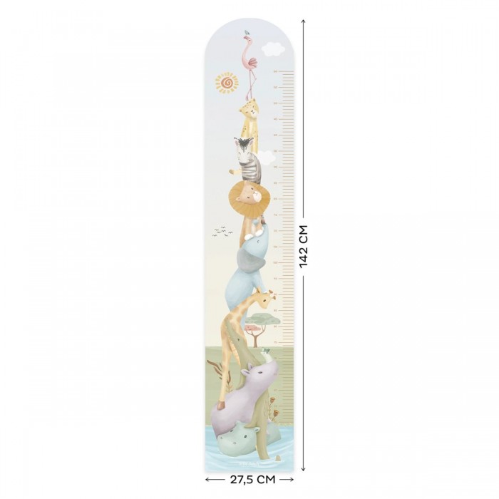Autocolante pentru perete cu diagrama de crestere - Safari Friends - Little Dutch