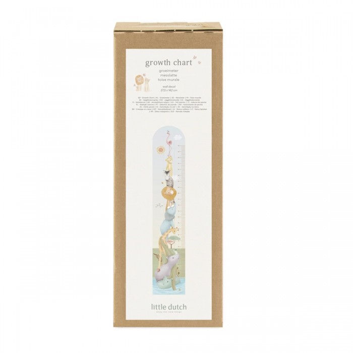 Autocolante pentru perete cu diagrama de crestere - Safari Friends - Little Dutch