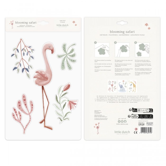 Autocolante pentru perete - Blooming Safari - Little Dutch