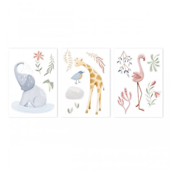 Autocolante pentru perete - Blooming Safari - Little Dutch