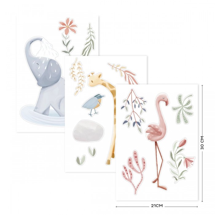 Autocolante pentru perete - Blooming Safari - Little Dutch
