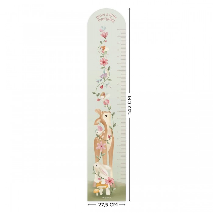 Autocolante pentru perete cu diagrama de crestere - Fairy Garden - Little Dutch