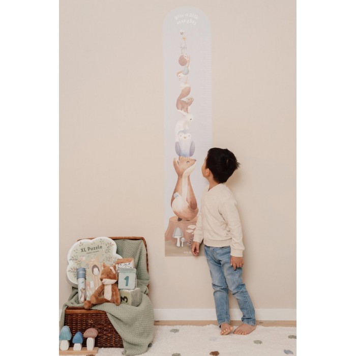 Autocolante pentru perete cu diagrama de crestere - Forest Friends - Little Dutch