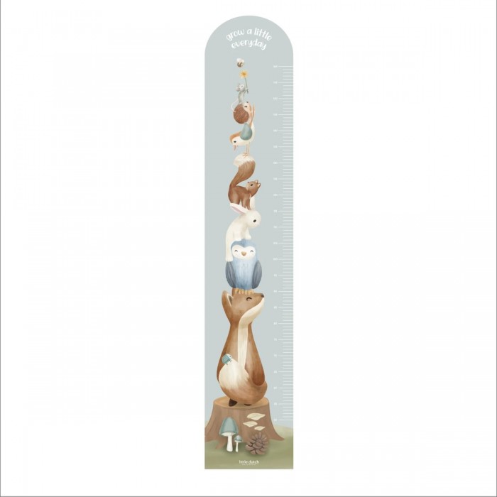 Autocolante pentru perete cu diagrama de crestere - Forest Friends - Little Dutch