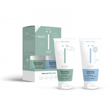 Set Duo pentru copii - Sampon + Gel de dus - Naif Set Duo pentru copii - Sampon + Gel de dus - Naif