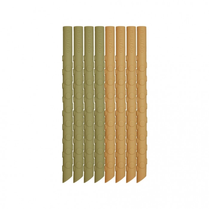 Set de paie din silicon - Ada - Olive Green/Dusty Yellow - Nuuroo