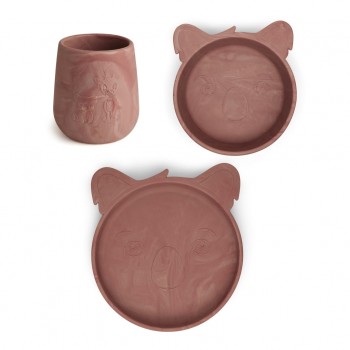 Set din silicon pentru masa copilului - Judi - Koala - Red Mix - Nuuroo Set din silicon pentru masa copilului - Judi - Koala - Red Mix - Nuuroo