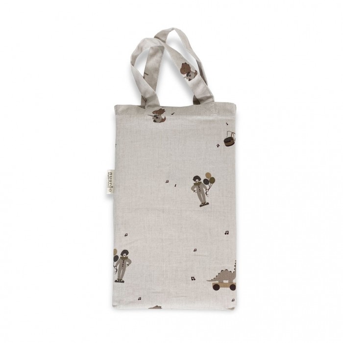 Lenjerie din bumbac organic pentru patut - 70 x 100 cm - Music Dino - Nuuroo