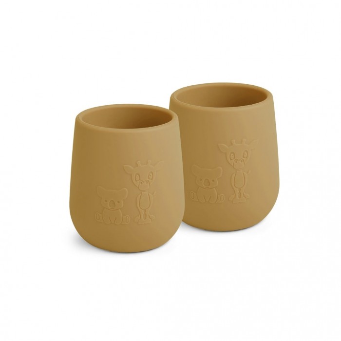 Set de 2 pahare din silicon - Abel - Dusty Yellow - Nuuroo