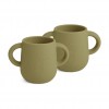 Set de 2 cani din silicon cu doua manere - Abiola - Dusty Yellow - Nuuroo