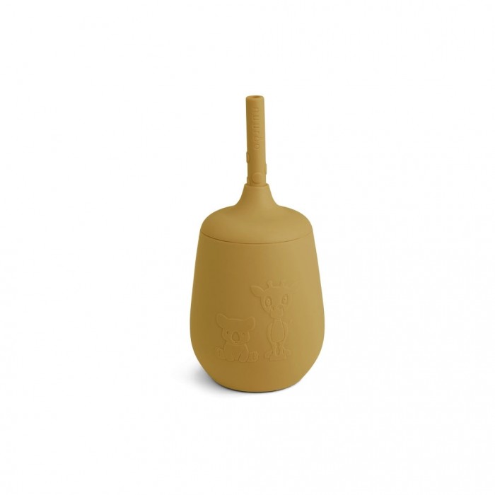 Pahar cu pai din silicon - Adita - Dusty Yellow - Nuuroo