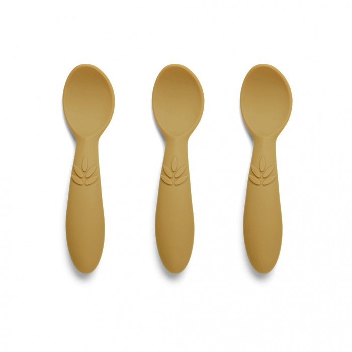 Set 3 lingurite din silicon Ella - Dusty Yellow -  Nuuroo