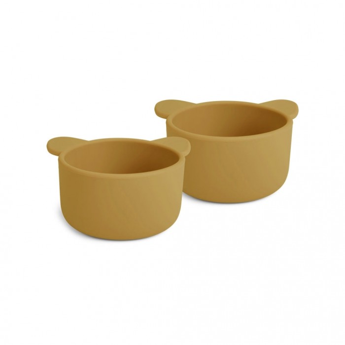 Set 2 boluri din silicon Rosa - Koala - Dusty Yellow - Nuuroo