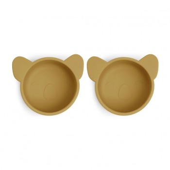 Set 2 boluri din silicon Rosa - Koala - Dusty Yellow - Nuuroo