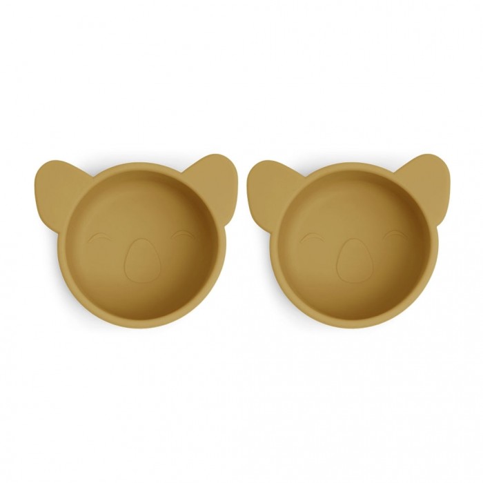 Set 2 boluri din silicon Rosa - Koala - Dusty Yellow - Nuuroo