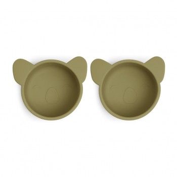 Set 2 boluri din silicon Rosa - Koala - Olive Green - Nuuroo