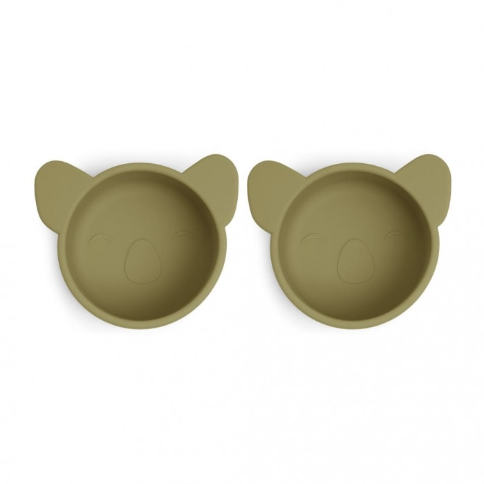 Set 2 boluri din silicon Rosa - Koala - Olive Green - Nuuroo