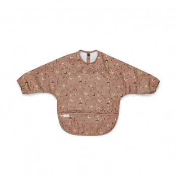 Baveta impermeabila cu maneci Luna - Pumpink Flower - Nuuroo Baveta impermeabila cu maneci Luna - Pumpink Flower - Nuuroo