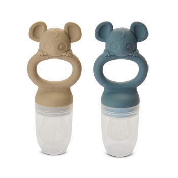 Tetina cu recipient pentru fructe - Bering Sea /Cobblestone - set 2 bucati - Nuuroo