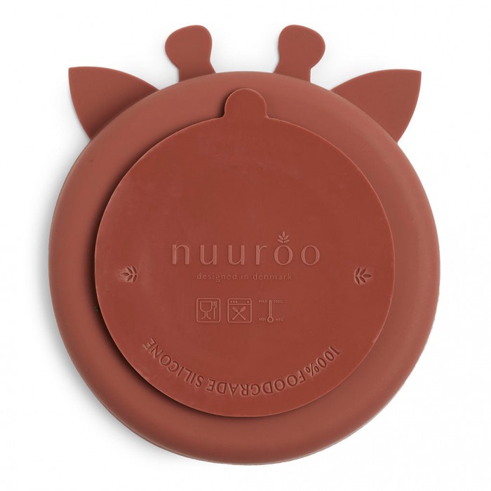 Farfurie din silicon cu 3 compartimente pentru masa copilului Orla - Mahogany - Nuuroo