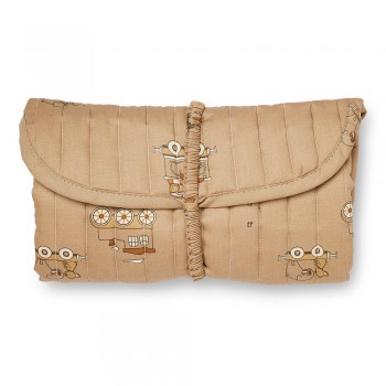 Salteluta portabila din bumbac organic pentru schimbat scutece - Rana - Carnival Train - Nuuroo