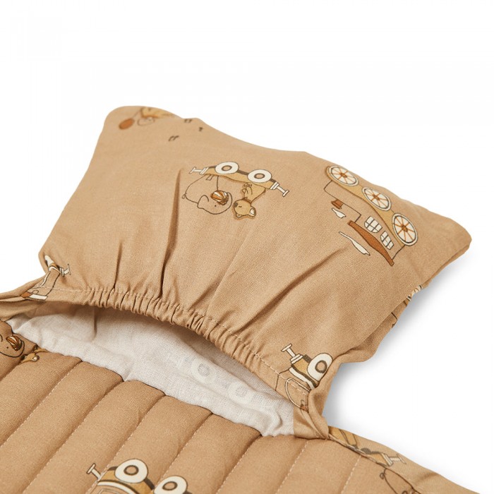 Salteluta portabila din bumbac organic pentru schimbat scutece - Rana - Carnival Train - Nuuroo