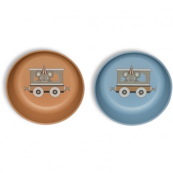 Set 2 farfurii adanci Vallum - Blue Mix - Nuuroo