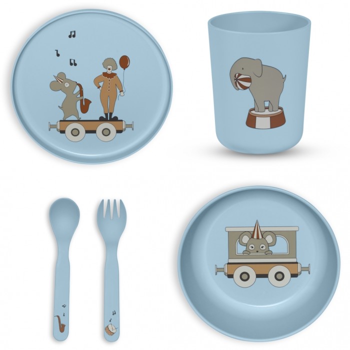 Set pentru masa copilului Marius - 5 piese - Dusty Blue - Nuuroo
