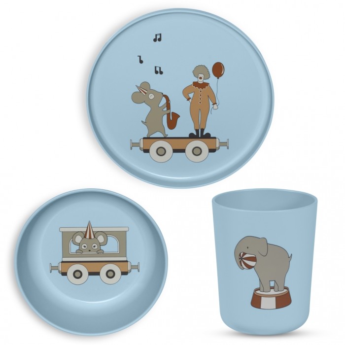 Set pentru masa copilului Milas - 3 piese - Dusty Blue - Nuuroo