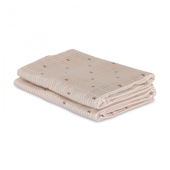 Muselina din bambus Josefine - set 2 bucati - Stripe bow - Nuuroo