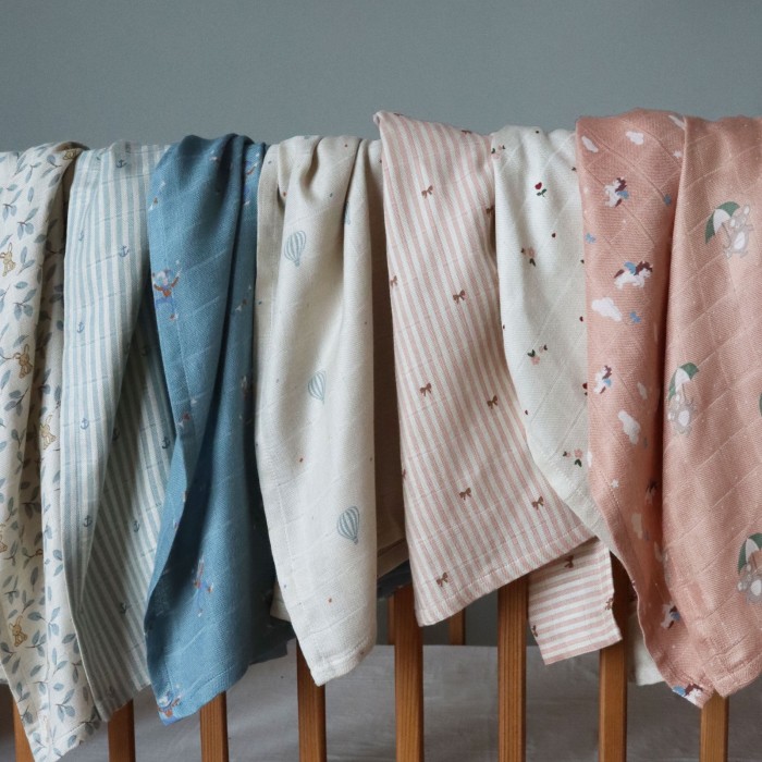 Muselina din bambus Josefine - set 2 bucati - Stripe anchor - Nuuroo