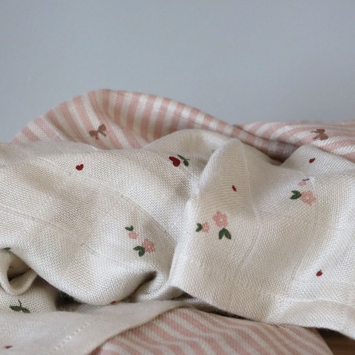 Muselina din bambus Valentin - Stripe bow - Nuuroo