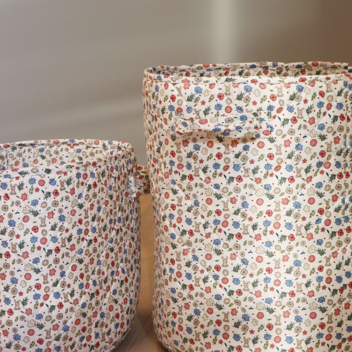 Cos de depozitare din bumbac organic Hunter mare - Miniflower - Nuuroo