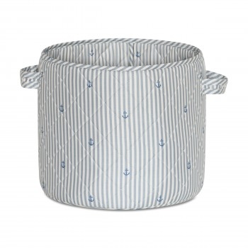 Cos de depozitare din bumbac organic Hunter mediu - Stripe Anchor - Nuuroo