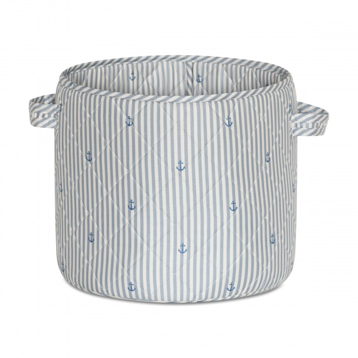 Cos de depozitare din bumbac organic Hunter mediu - Stripe Anchor - Nuuroo