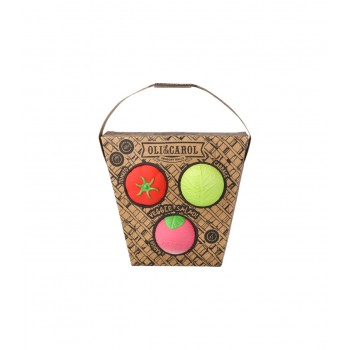 Minge senzoriala - set 3 bucati - Veggie Salad - Oli & Carol Minge senzoriala - set 3 bucati - Veggie Salad - Oli & Carol