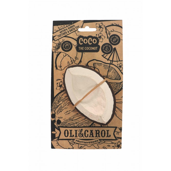 Jucarie de dentitie din cauciuc natural - Coco the Coconut - Oli & Carol