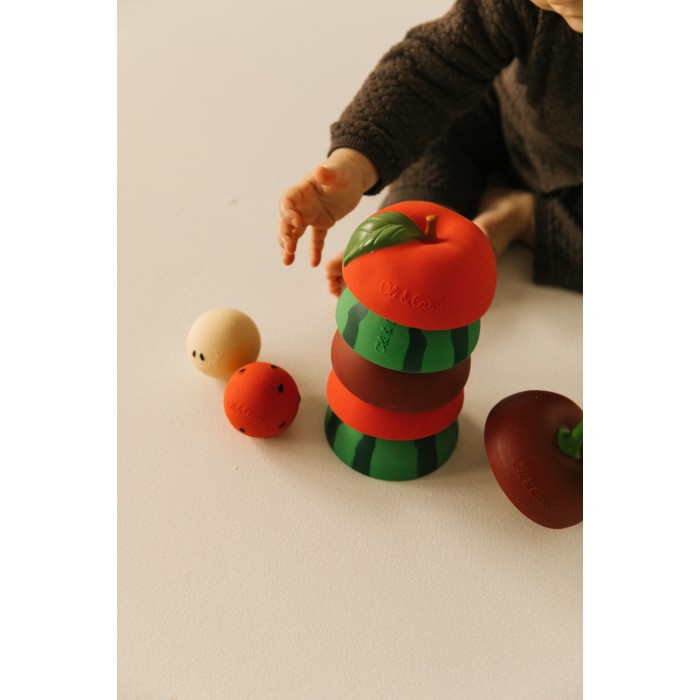 Jucarie stivuibila din cauciuc natural - Merry the Cherry - Oli & Carol