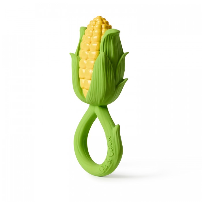 Jucarie zornaitoare de dentitie din cauciuc natural - Corn - Oli & Carol