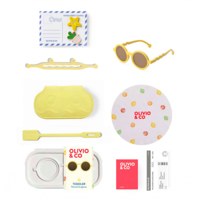 Ochelari de soare cu lentile polarizate - 1-3 ani - Citrus Garden - Citrus Yellow - Olivio & Co