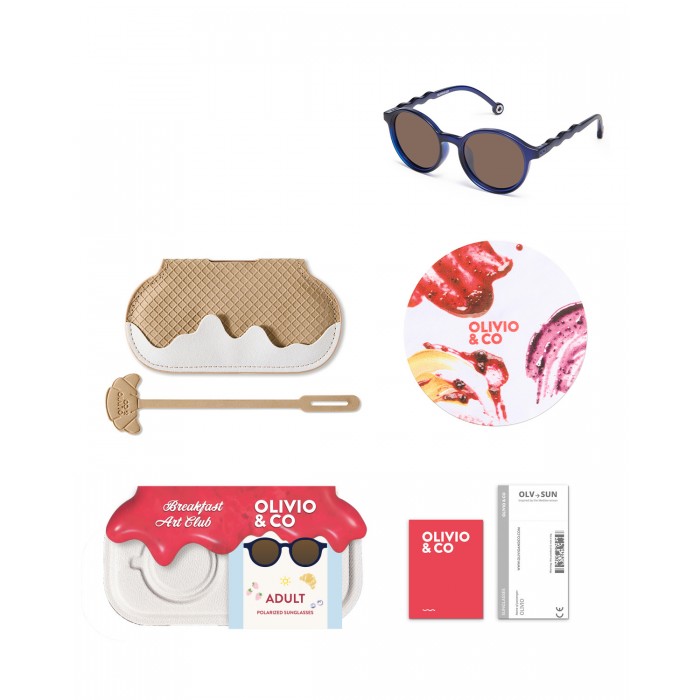 Ochelari de soare cu lentile polarizate - 12 ani + - Clasic - Breakfast Art-Midnight Berry - Olivio & Co