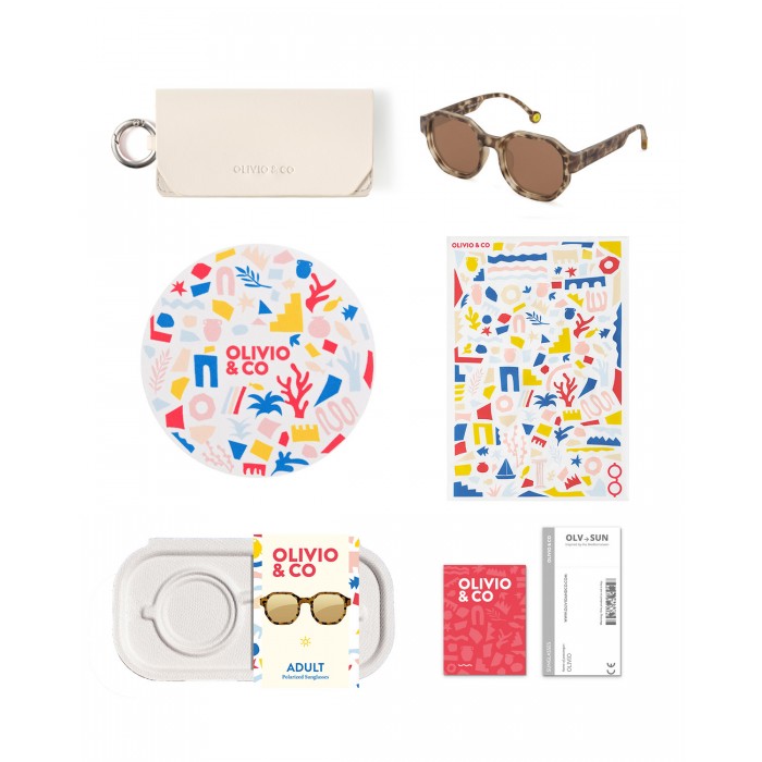 Ochelari de soare cu lentile polarizate - 12 ani +/ Adult - Creative Edition D - Tortoiseshell - Olivio & Co