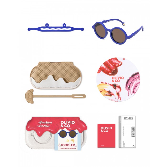 Ochelari de soare cu lentile polarizate - 18-36 luni - Clasic - Breakfast Art-Midnight Berry - Olivio & Co