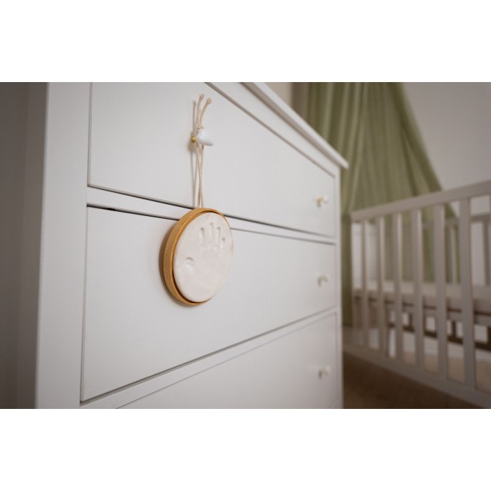 Kit amprenta cu rama din lemn rotunda - Keepsake - Petit Artichaut